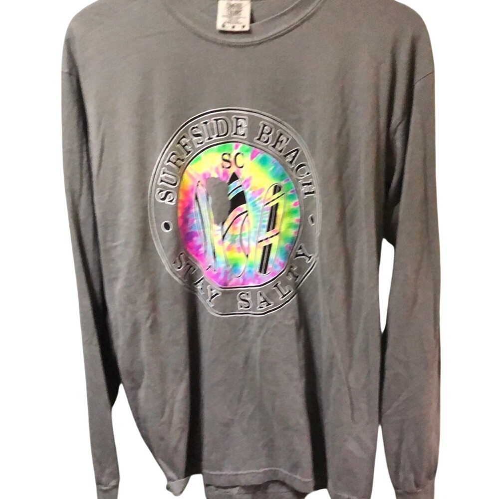 Gray Surfside Beach Long‎ Sleeve Shirt
